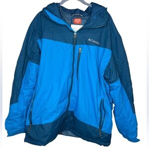 Columbia coat Two-Tone Blue Hooded thermal coil Men’s size xl winter snow gear